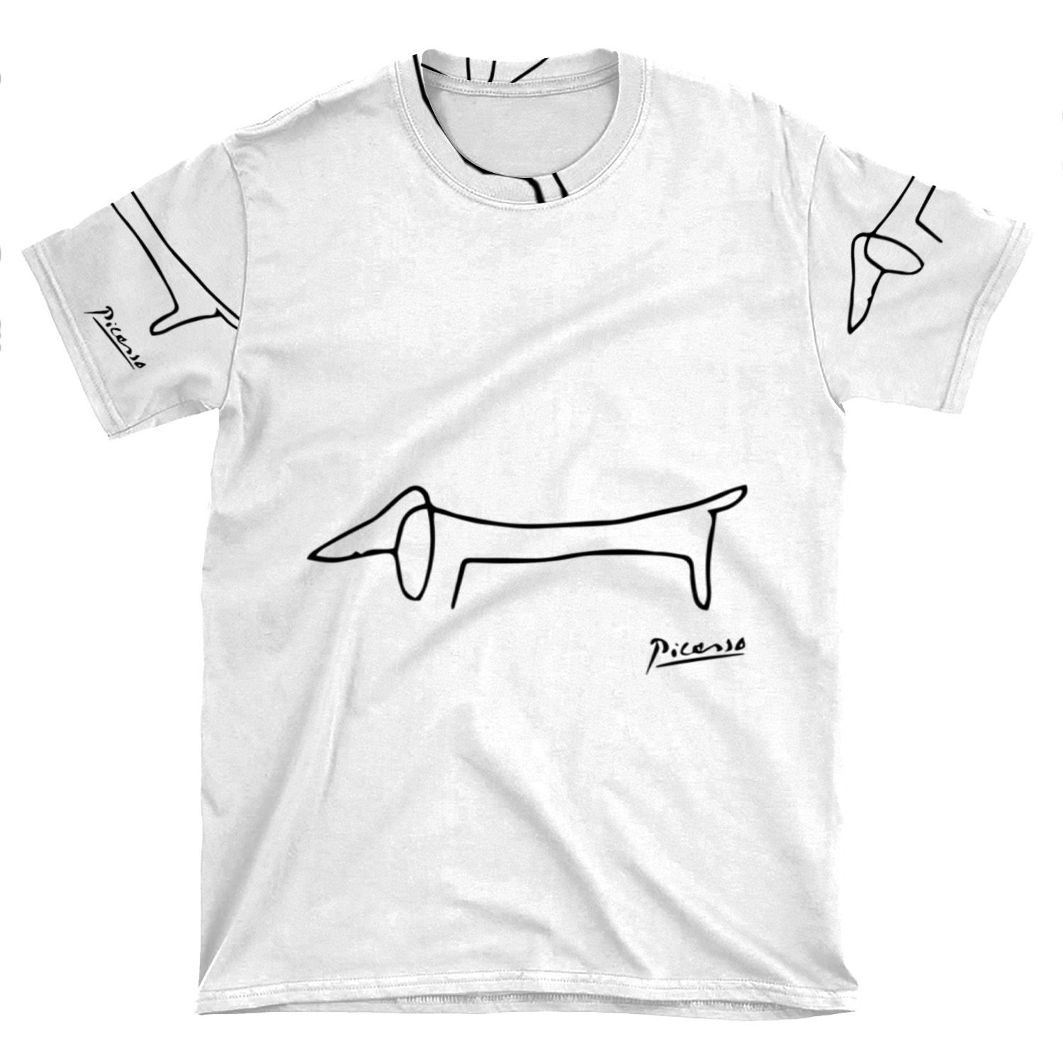 Pablo Picasso Dog (Lump) Artwork, Sketch Reproduction AOP T-shirt Tee
