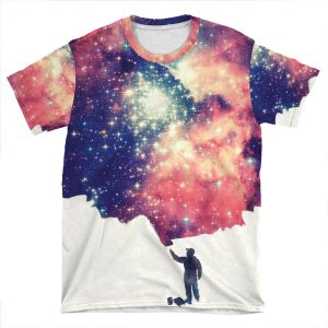 Painting The Universe (Colorful Negative Space Art) AOP T-shirt Tee