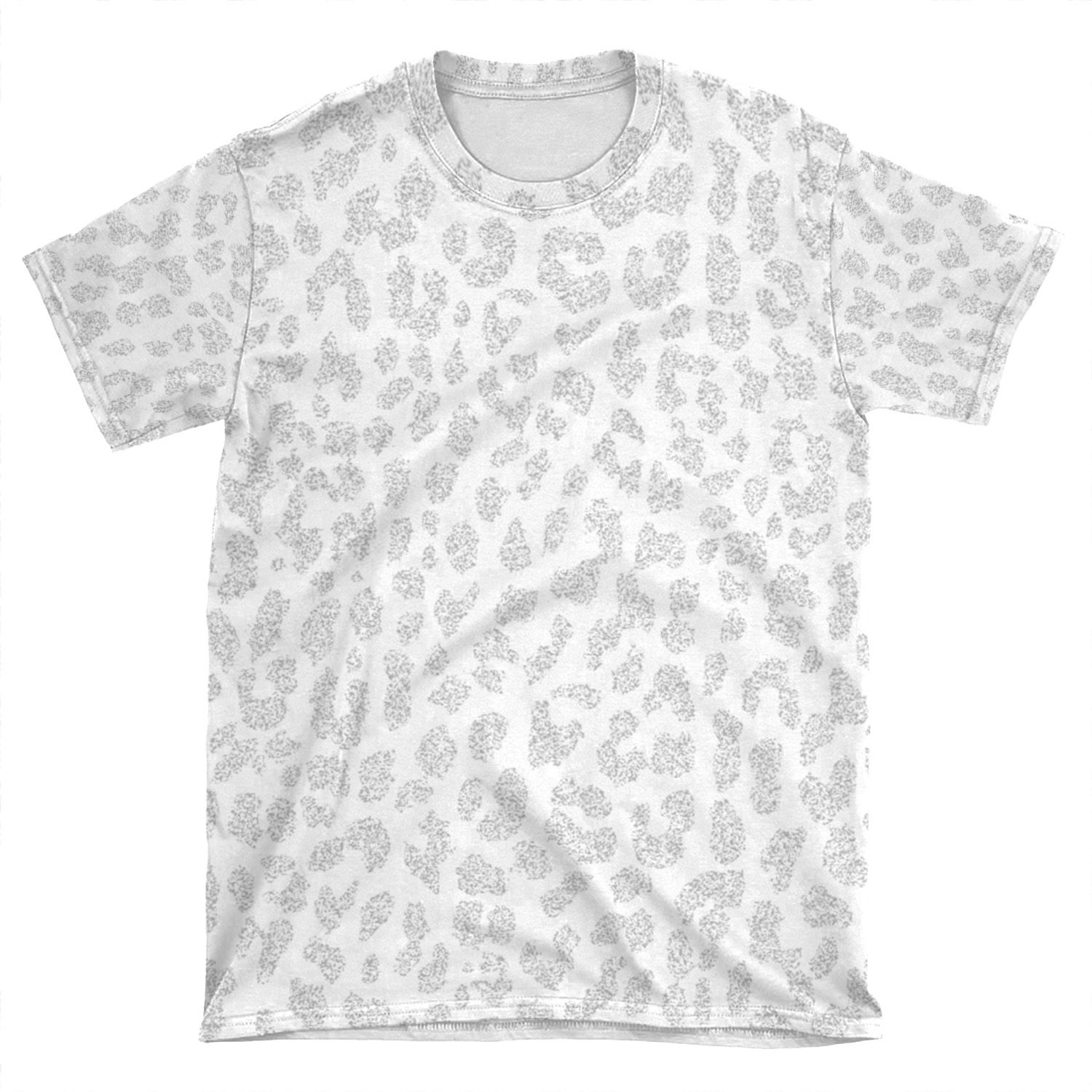 Pale Gray Leopard AOP T-shirt Tee