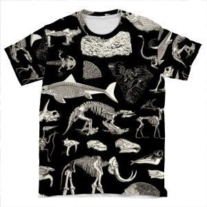 Paleontology Illustration AOP T-shirt Tee