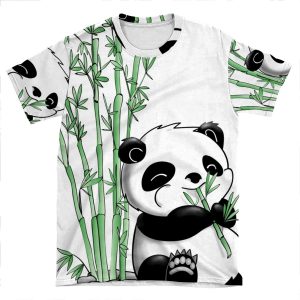 Panda Eating Bamboo AOP T-shirt Tee