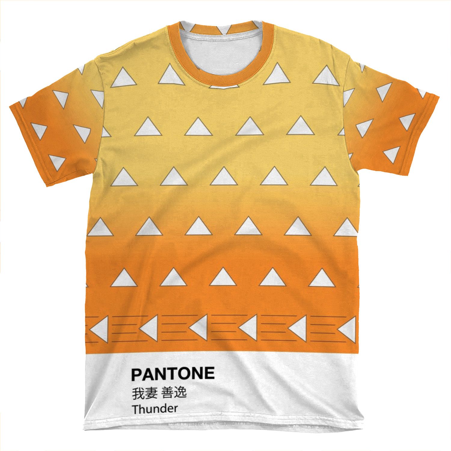 Pantone Kimetsu No Yaiba Zenitsu Agatsuma Thunder Demon Slayer AOP T-shirt Tee
