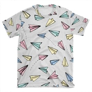 Paper Planes In Pastel AOP T-shirt Tee
