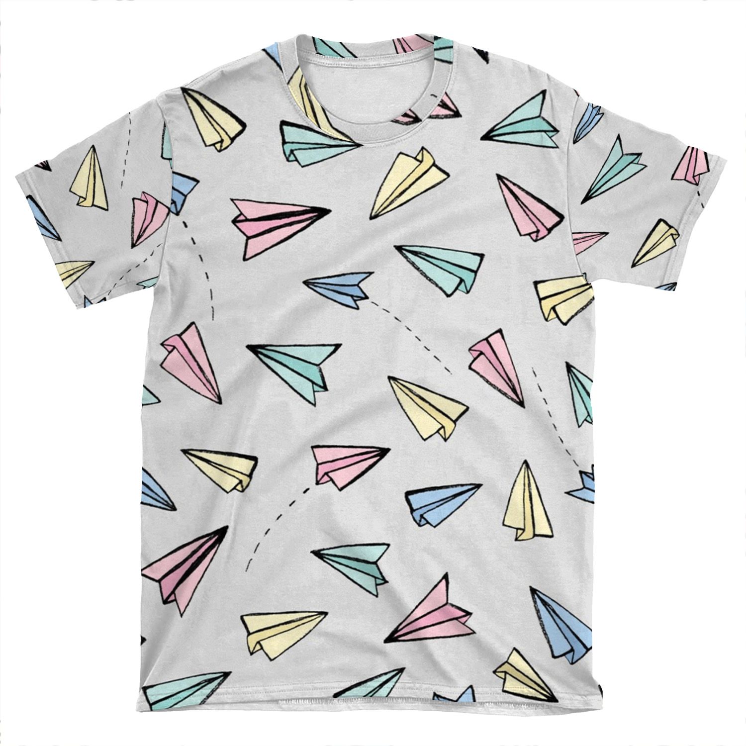 Paper Planes In Pastel AOP T-shirt Tee