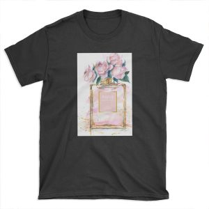 Paris perfume watercolor peonies illustration T-shirt Tee