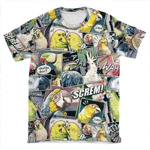 Parrots Comic Style AOP T-shirt Tee