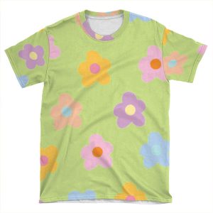 Pastel 5-Petal Flowers AOP T-shirt Tee
