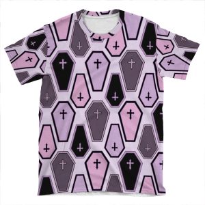 Pastel Coffin Pattern AOP T-shirt Tee