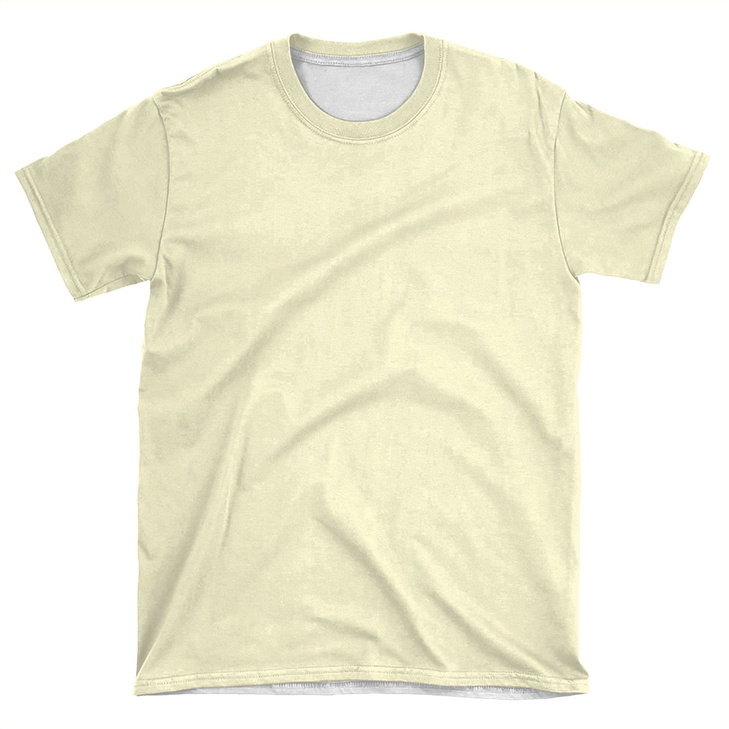 Pastel Lemon Yellow Pale Soft Meringue Yellow Solid Color AOP T-shirt Tee