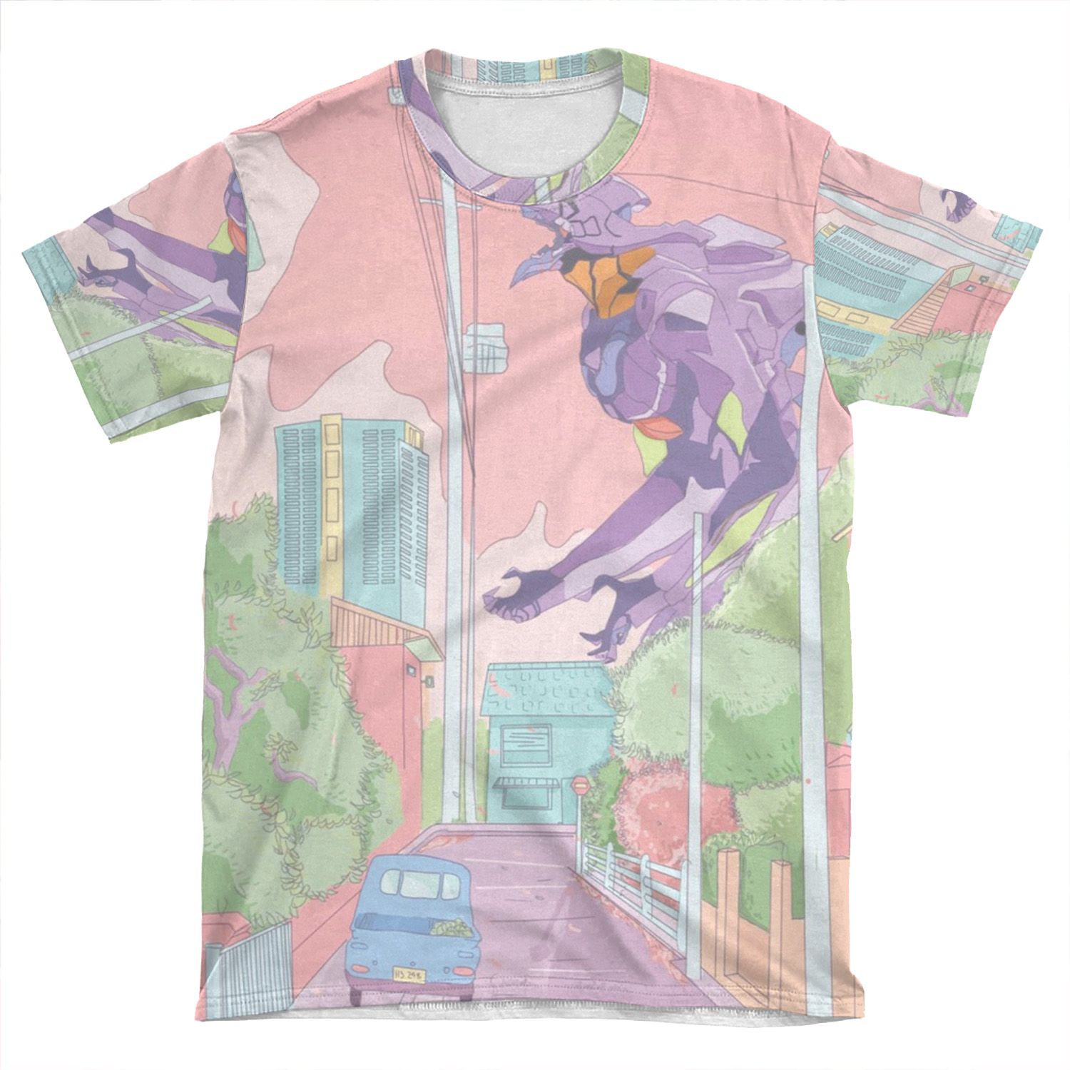 Pastel Neon Genesis Evangelion AOP T-shirt Tee