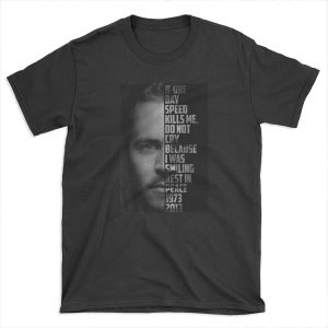 Paul Walker Text Portrait T-shirt Tee