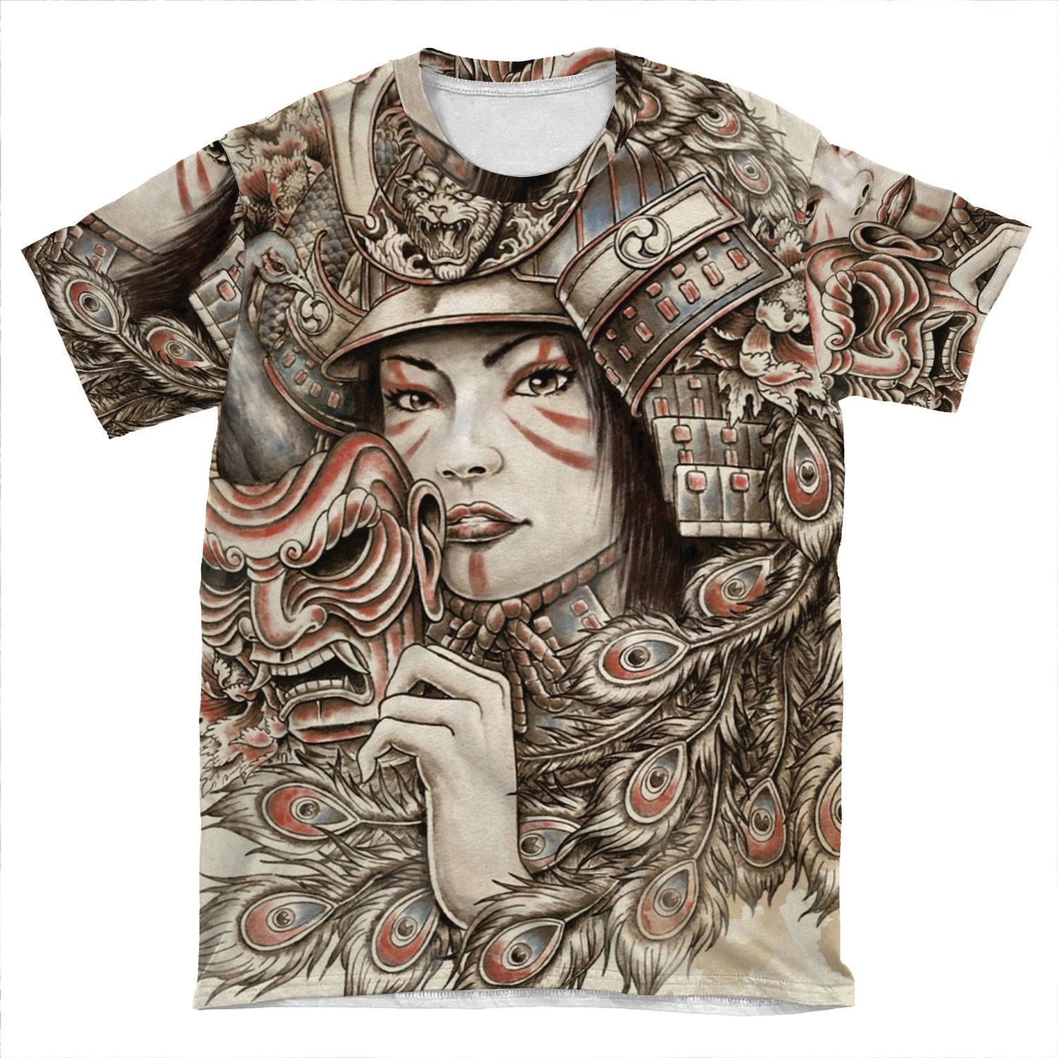 Peacock Samurai AOP T-shirt Tee