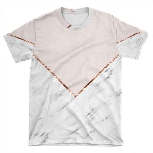 Peony Blush Geometric Marble AOP T-shirt Tee