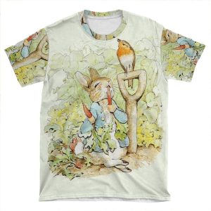 Peter Rabbit Eating Carrots - Beatrix Potter AOP T-shirt Tee