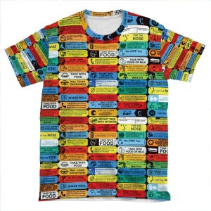 Pharmacy Labels AOP T-shirt Tee