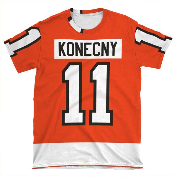 Philadelphia Flyers Travis Konecny Home Jersey Back Phone AOP T-shirt Tee