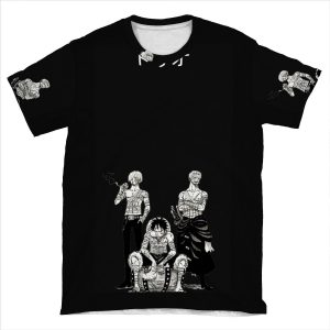 Ultra-soft Micro Fleece Blanket Sanji Luffy Zoro AOP T-shirt Tee