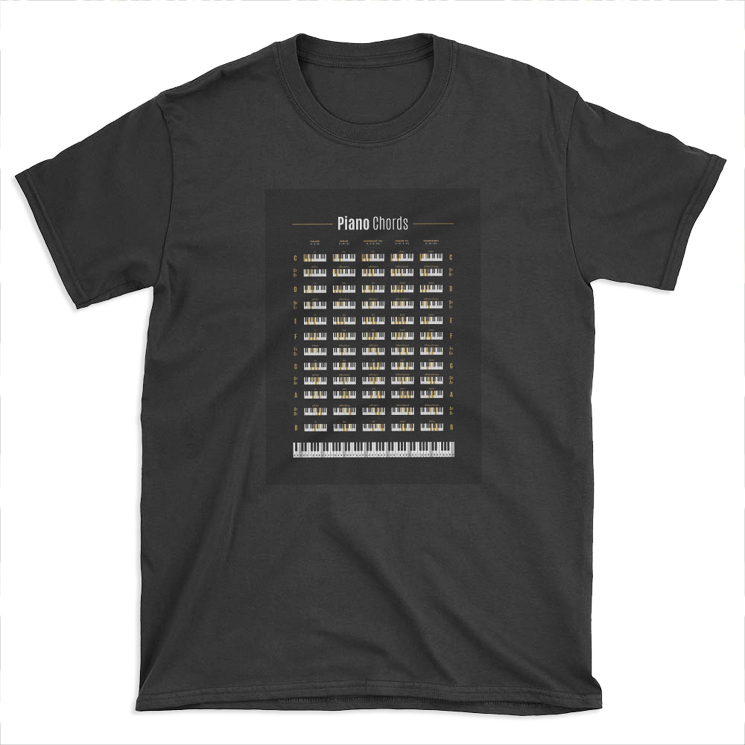 Piano Chord Chart T-shirt Tee