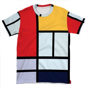 Piet Mondrian Minimalist Art AOP T-shirt Tee