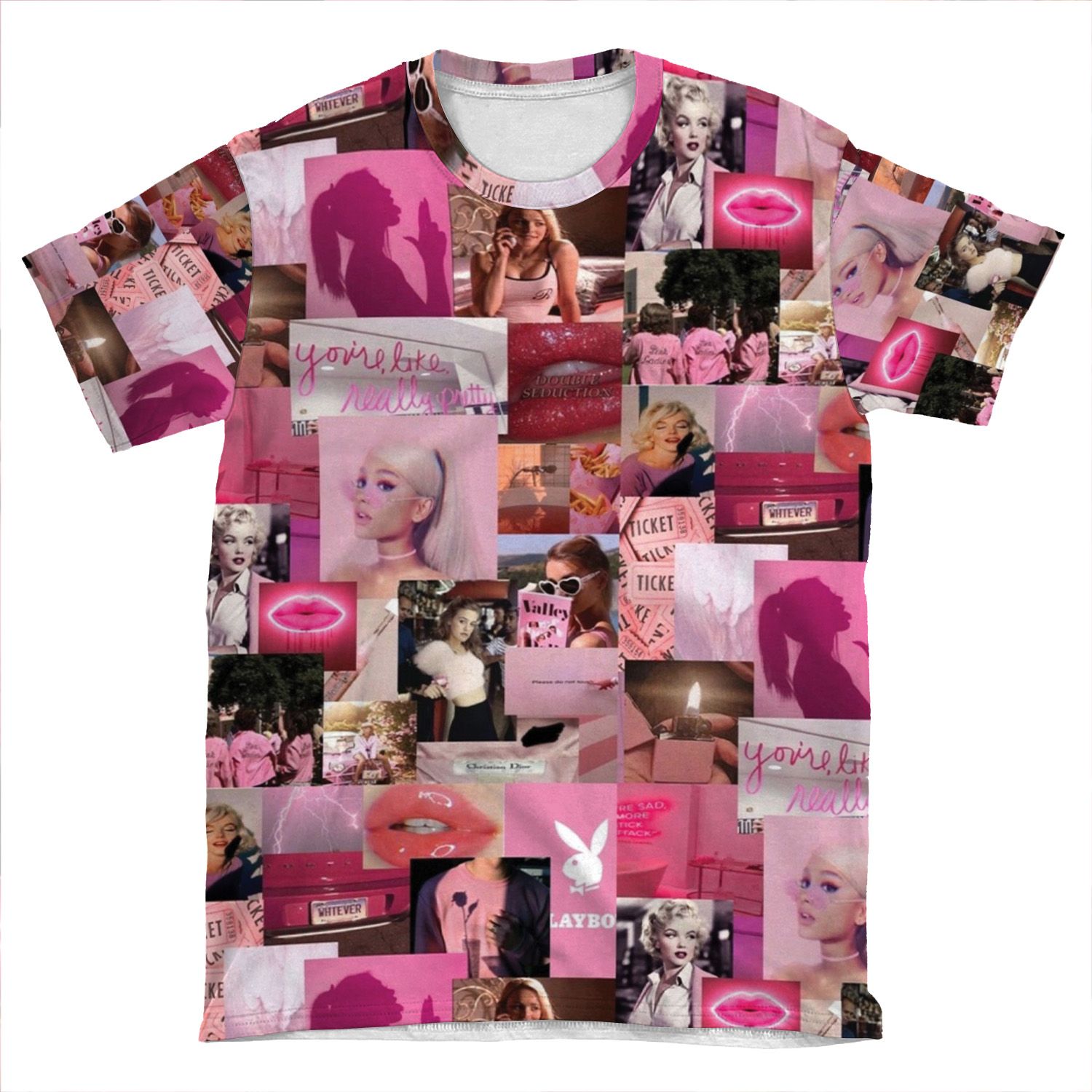 Pink Baddie Collage AOP T-shirt Tee