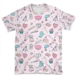Pink Baking Pattern AOP T-shirt Tee