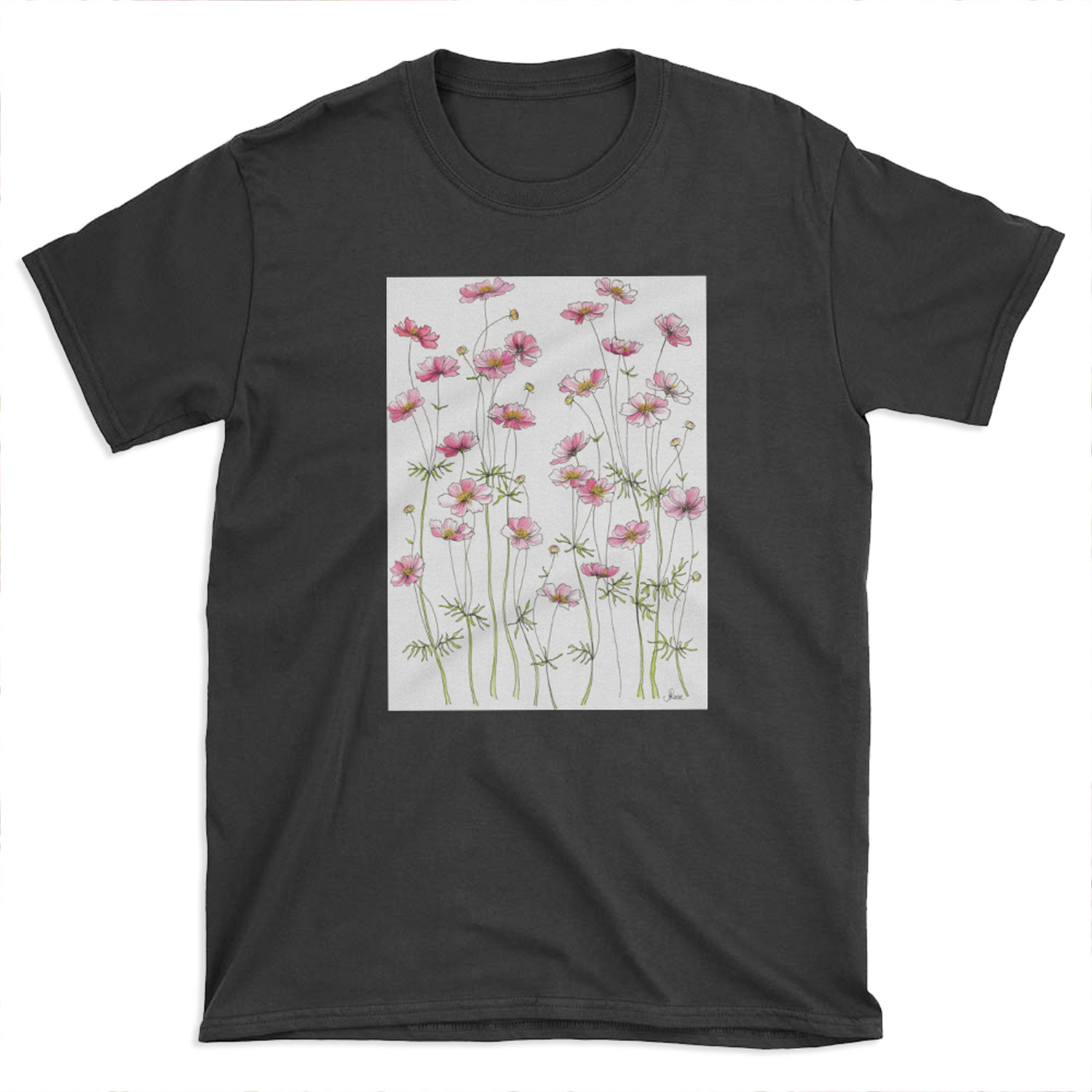 Pink Cosmos Flowers T-shirt Tee