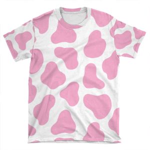 Pink Cow Pattern AOP T-shirt Tee