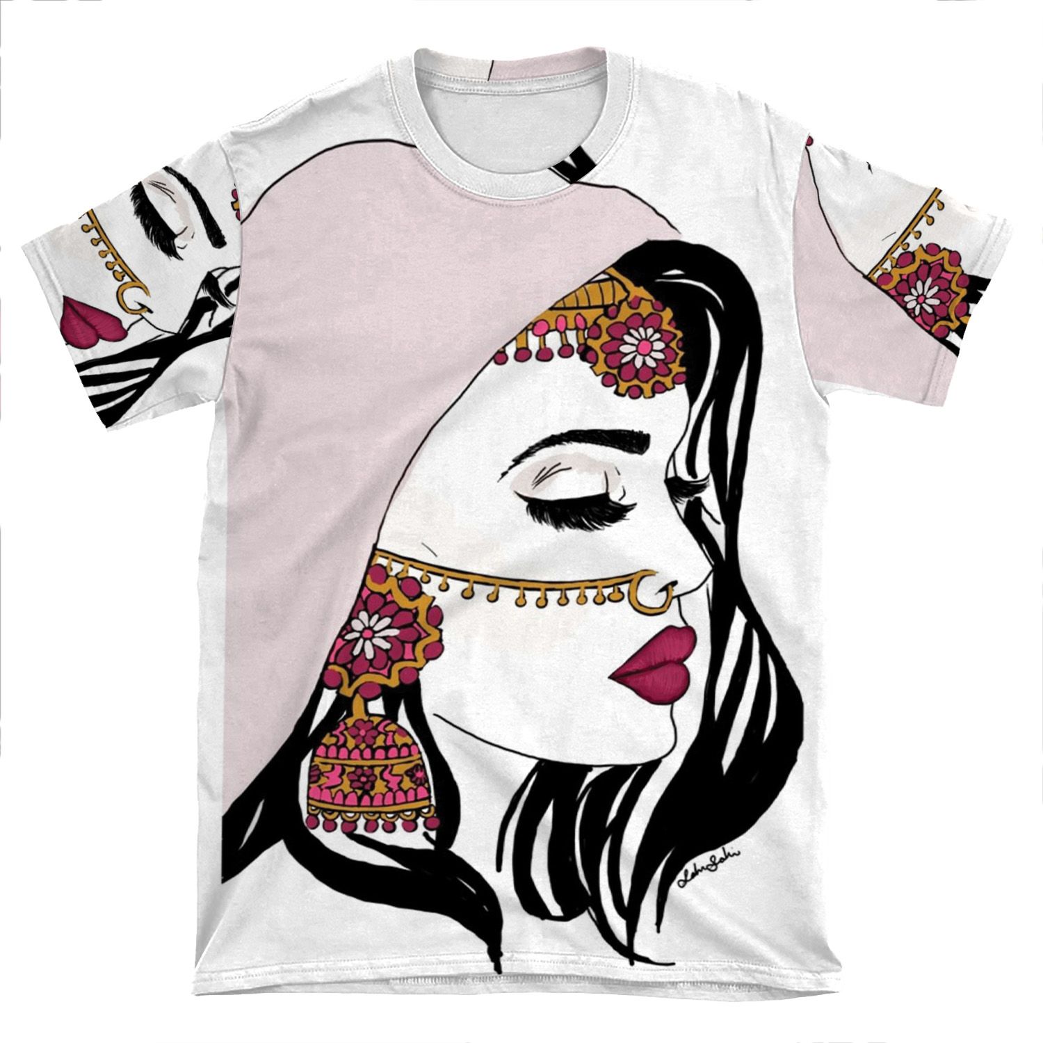 Pink Dulhan AOP T-shirt Tee