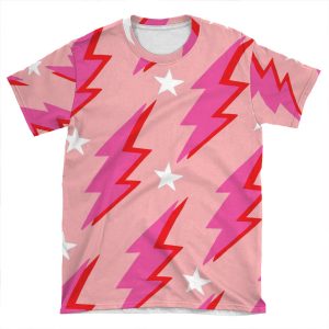 Pink Lightning Bolt 3 AOP T-shirt Tee