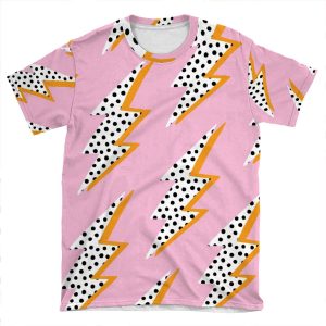 Pink Lightning Bolt AOP T-shirt Tee