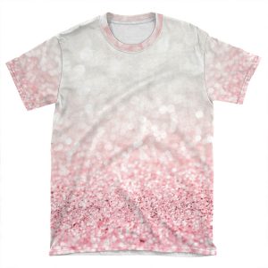 Pink Ombre Glitter AOP T-shirt Tee