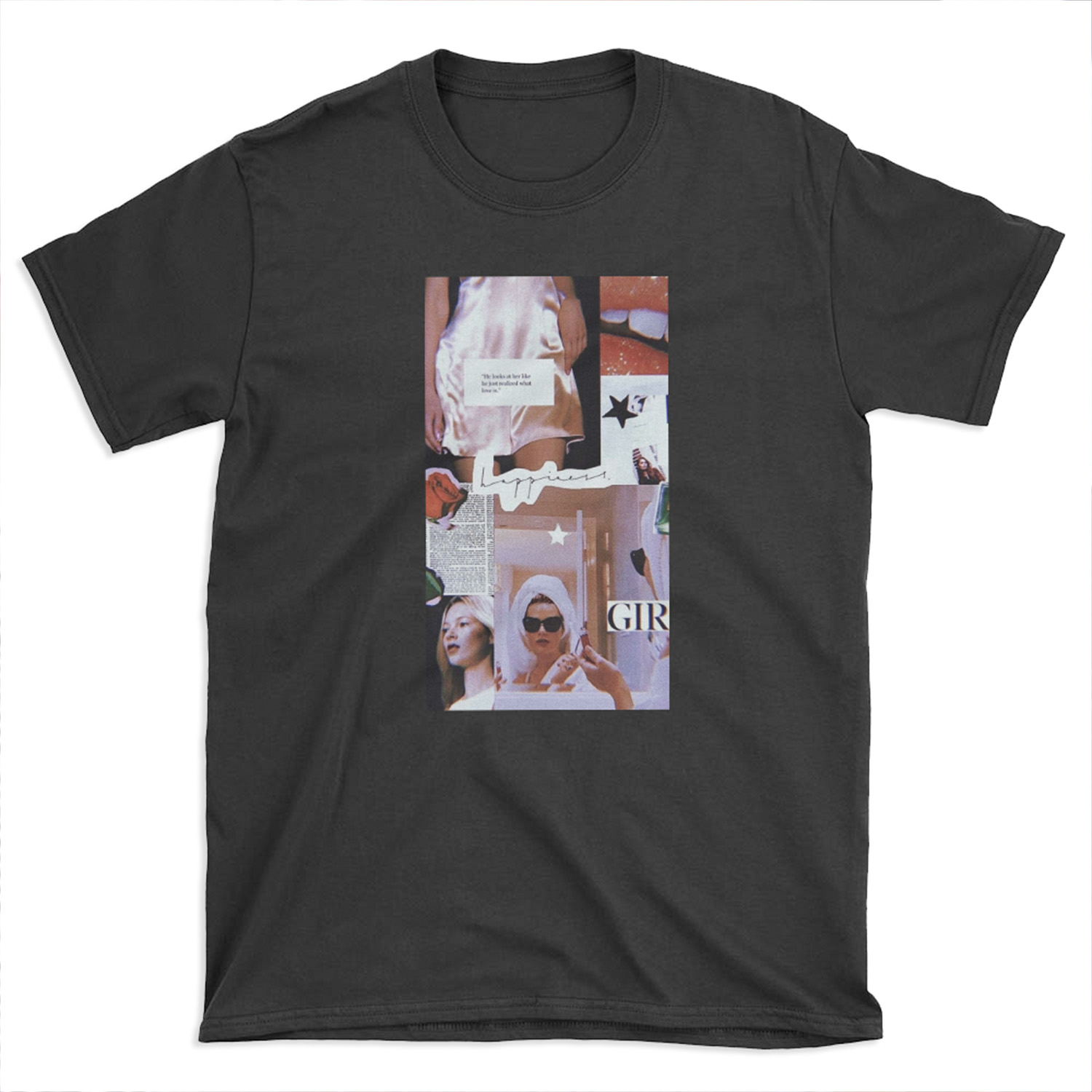pink retro happiness collage T-shirt Tee