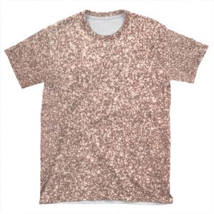 Pink Rose Gold Metallic Glitter AOP T-shirt Tee