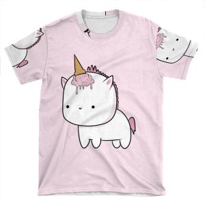 Pink 'Unicorn' AOP T-shirt Tee