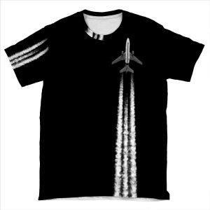 Plane With Contrails AOP T-shirt Tee