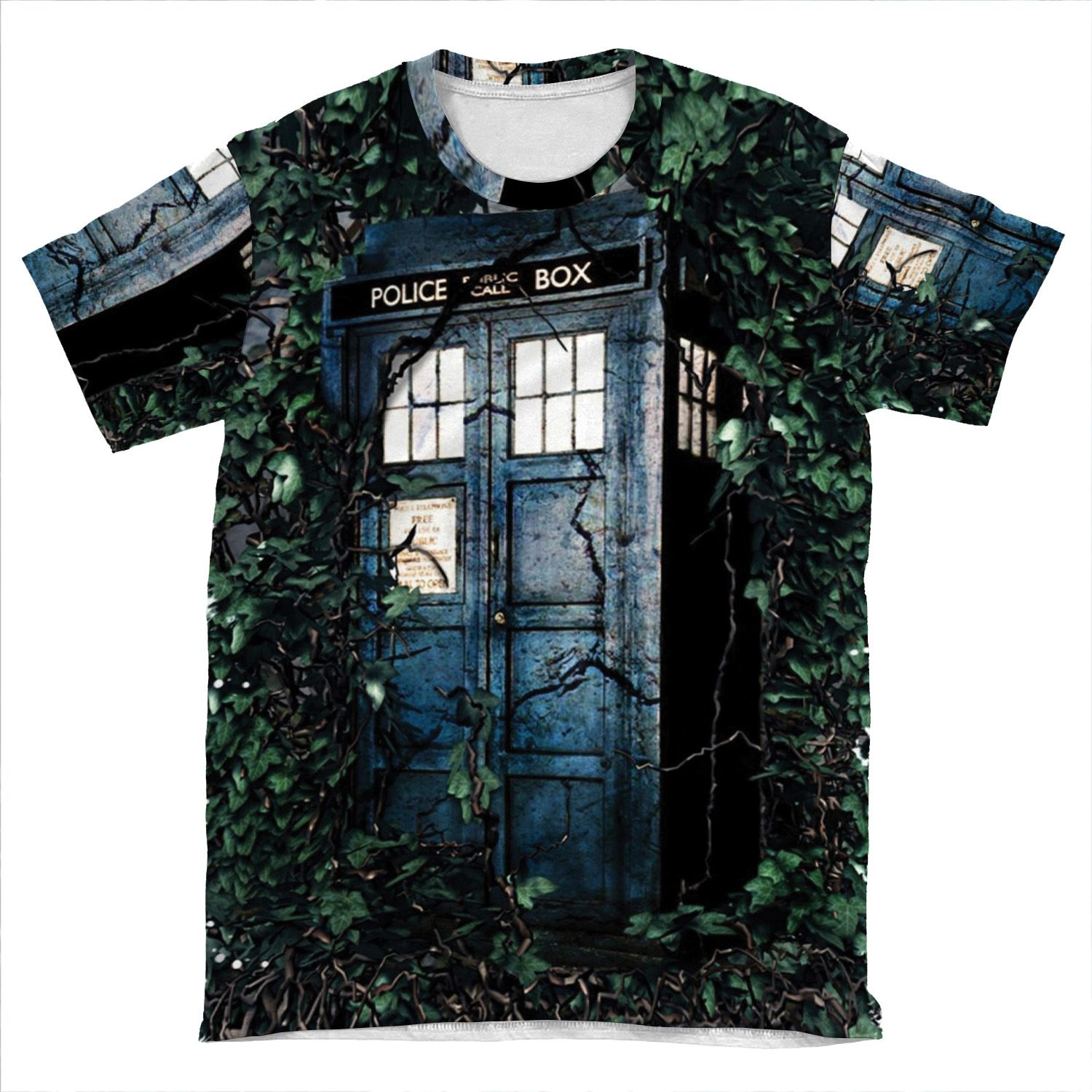 Police Box In The Garden Hoodie / T-Shirt AOP T-shirt Tee