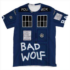 Police Public Call Box (W/ Bad Wolf) AOP T-shirt Tee