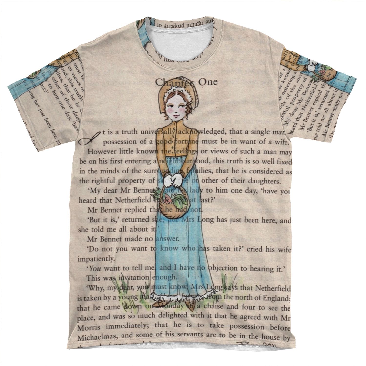 Pride And Prejudice Chapter One. Elizabeth Bennet AOP T-shirt Tee