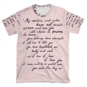 Pride And Prejudice, Darcy (Black) Quote AOP T-shirt Tee