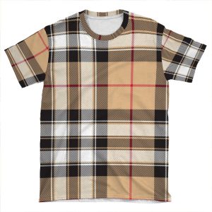 Pride Of Scotland Gold Tartan Fabric Texture AOP T-shirt Tee