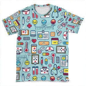 Proud To Be A Nurse / Surface Pattern Design / Blue AOP T-shirt Tee