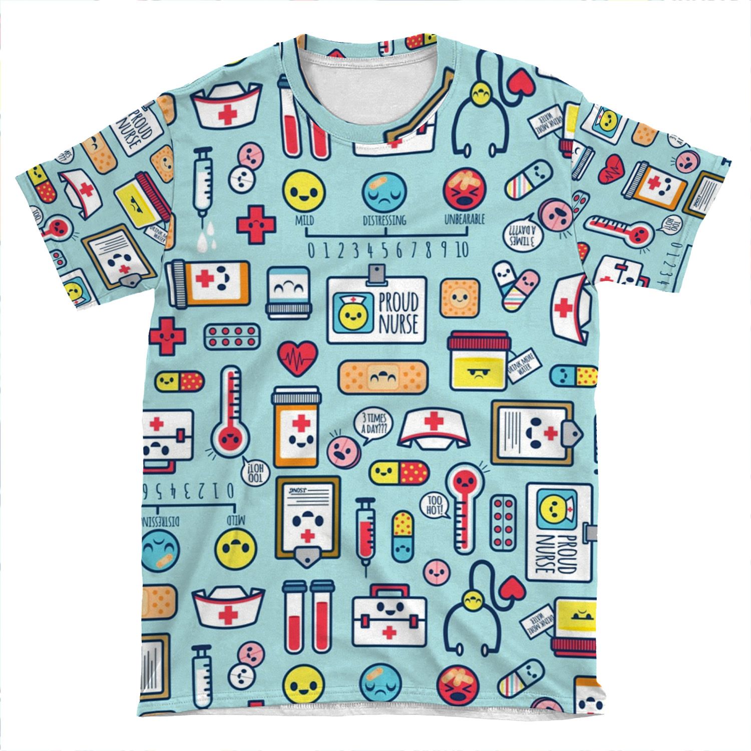 Proud To Be A Nurse / Surface Pattern Design / Blue AOP T-shirt Tee