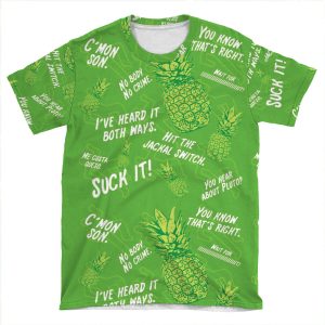 Psych Pineapple Hawaiian Print AOP T-shirt Tee