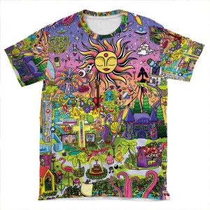 Psychedelic Sunset Remix AOP T-shirt Tee
