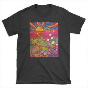 Psychedelic Trippy Hippy Colorful Illustration T-shirt Tee