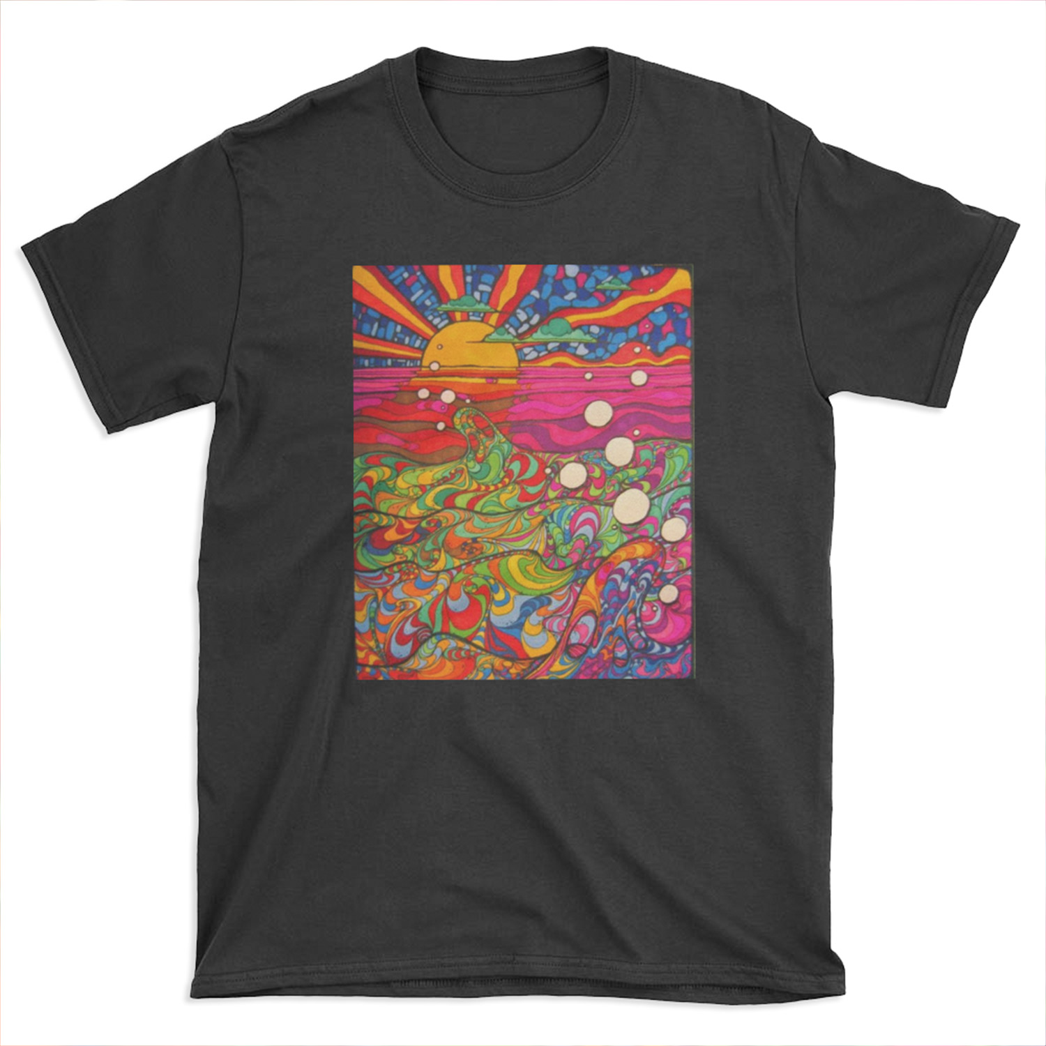 Psychedelic Trippy Hippy Colorful Illustration T-shirt Tee