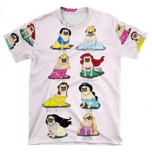 Pug Princesses AOP T-shirt Tee