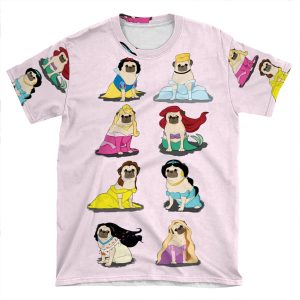Pug Princesses Version 2 AOP T-shirt Tee