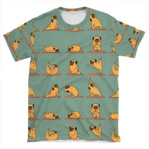 Pug Yoga AOP T-shirt Tee