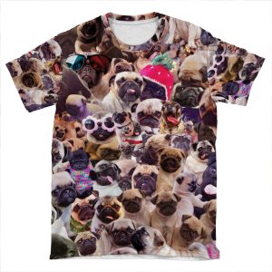 Pugs, Pugs, Pugs AOP T-shirt Tee